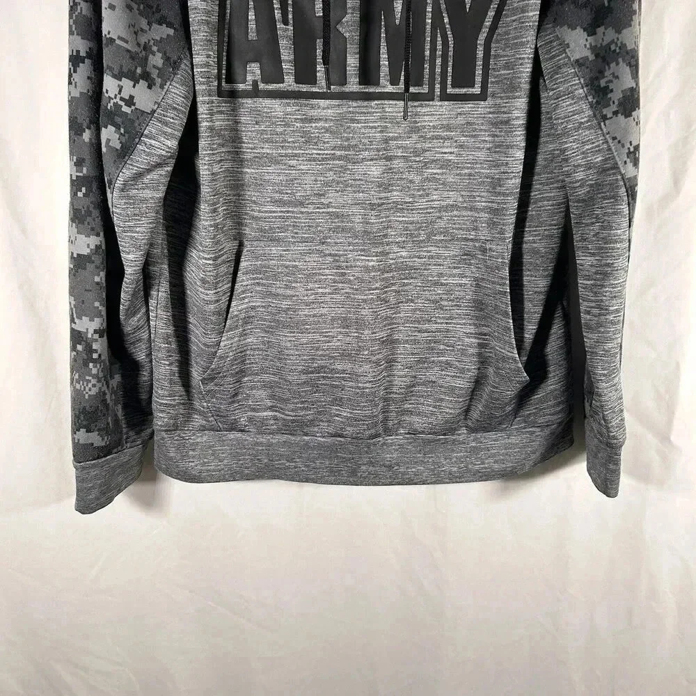 ARMY Hoodie Men's Medium Grey Camo Drawstring Pockets Long Sleeve Pullover